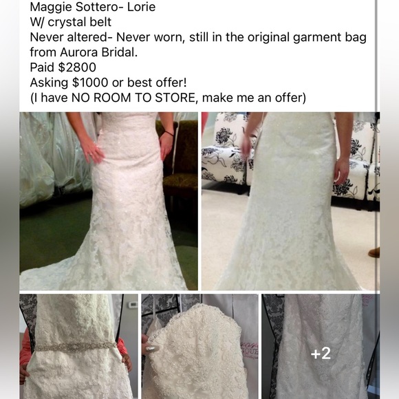 Brand new and the garment bag, Maggie Sottero Lorie gown - Picture 5 of 5